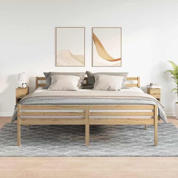 Maison Exclusive - Natborde med skuffe 2 stk. egetræ håndlavet 20x36x60 cm