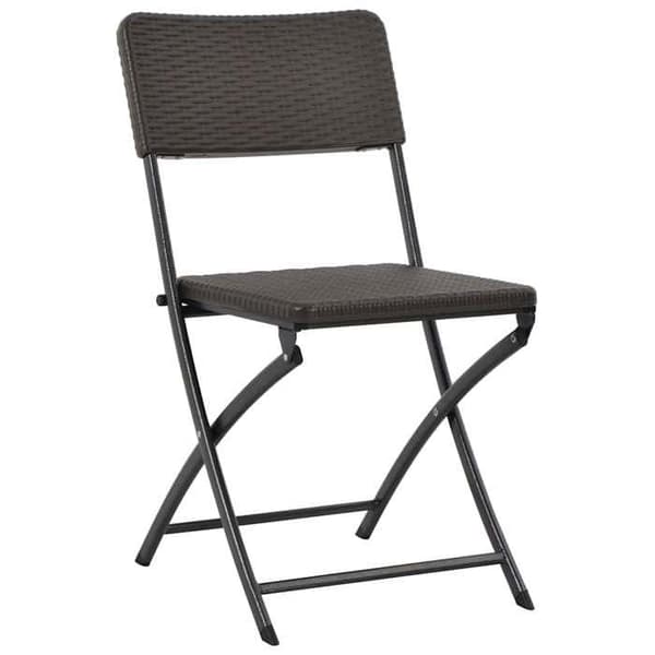 Maison Exclusive - Fällbara stolar 2 stycken PEHD och stål brun brun