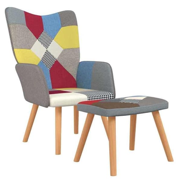 Maison Exclusive - Avkopplingsstol med fotstöd Patchwork Tyg
