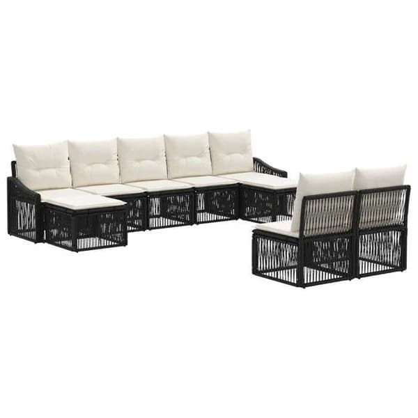 Maison Exclusive - 9 stk. have-sofa sæt i sort polyrotin