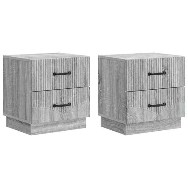Maison Exclusive - Yöpöytä 2 kpl Sonoma harmaa 43 x 34,5 x 44,5 cm Sonoma grå