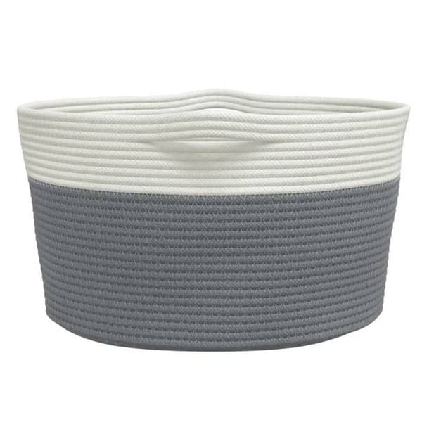 Maison Exclusive - Grå och vit förvaringskorg Ø40x25 cm i bomull