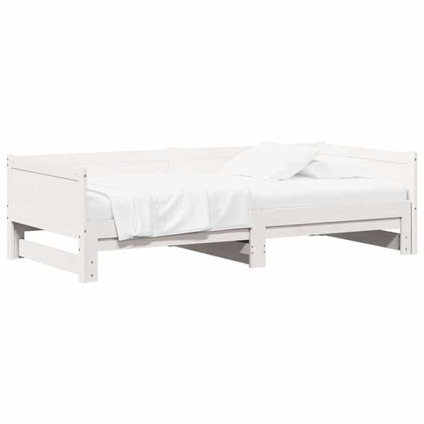 Maison Exclusive - Utdragssäng Dag Vit 180 x 200 cm Massivt trä Vit