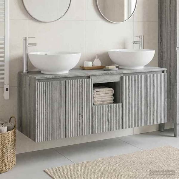 Maison Exclusive - 3 kpl Sonoma harmaa kylpyhuonekaappisarja