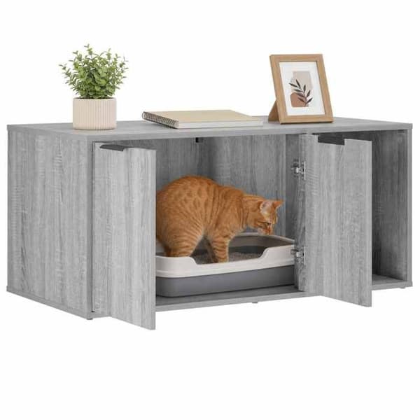 Maison Exclusive - Möbel för kattlåda Sonoma grå 100 x 49 x 45 cm Sonoma grå