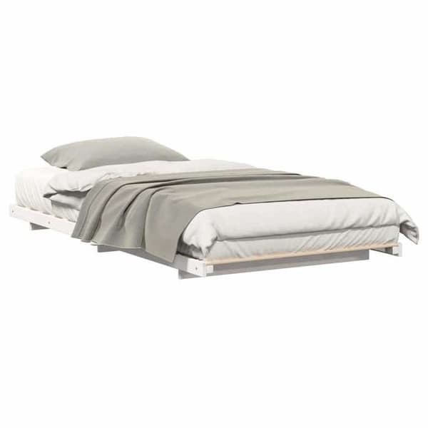 Maison Exclusive - Sängram Vit 100 x 200 cm Massivt trä