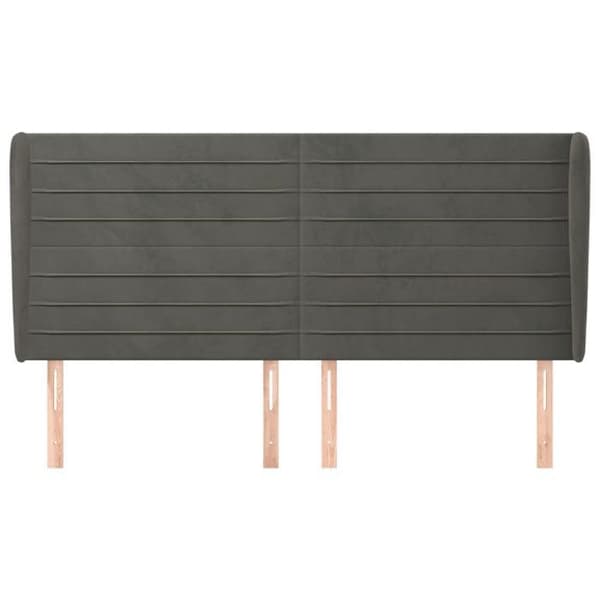 Hovedgærde - Maison Exclusive - Blødt velour - Mørkegrå - 183x23x118/128 cm mörkgrå