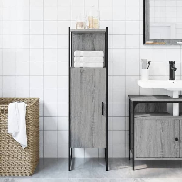 Maison Exclusive - Badrumsskåp sonoma grå 33x33x120,5 cm Sonoma grå