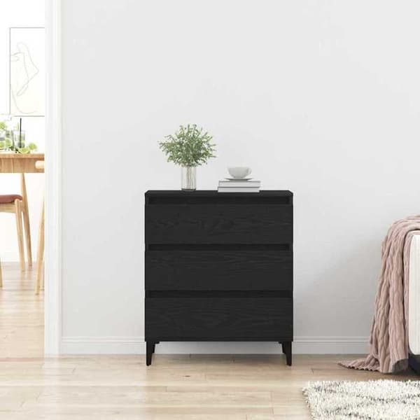 Maison Exclusive - Buffet Sort egetræ 60 x 35 x 70 cm Ingeniørtræ svart ek