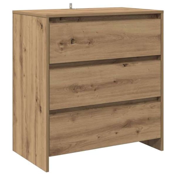 Maison Exclusive - Buffet i egetræ, håndlavet 70x41x75 cm, ingeniørtræ Ek