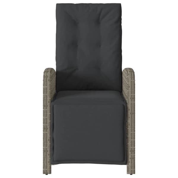 Maison Exclusive - Bistroset 3 delar med grå kuddar i flätad resin Grå (grå kuddar, grå flätad resin)