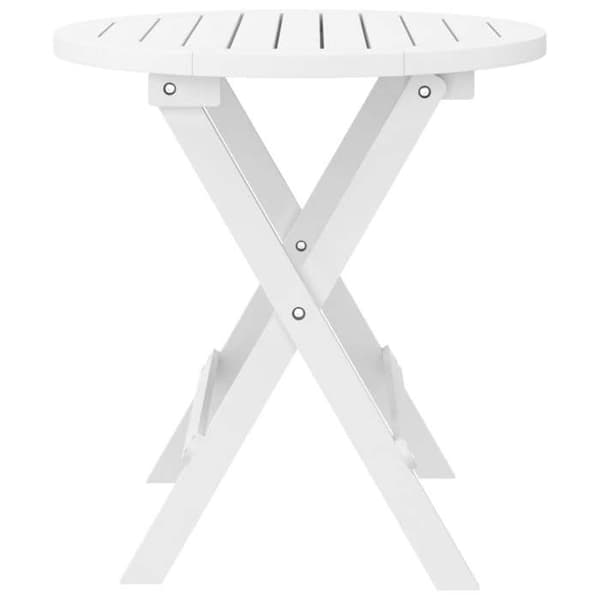 Maison Exclusive - Sammenklappeligt havebord hvid Ø 46 cm solid akacietræ