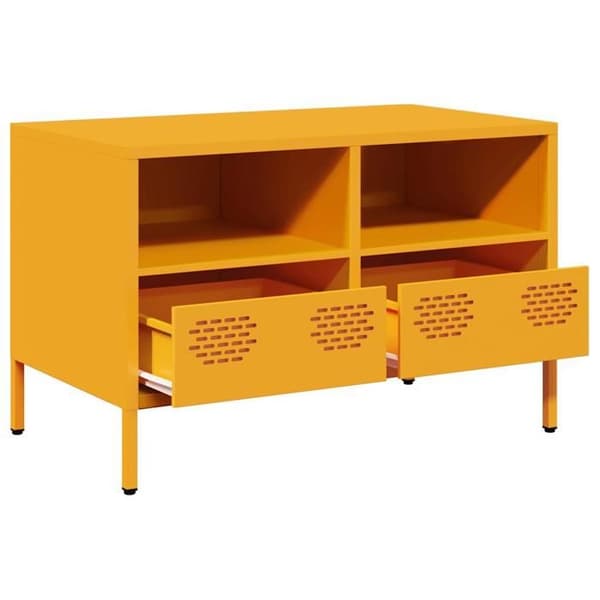 Maison Exclusive - TV-møbel i sennepsgul 68x39x43,5 cm koldvalset stål