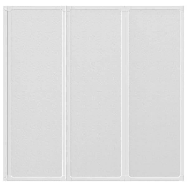 Badekarsparti - 3 foldbare paneler - 141 x 132 cm - Venstre/højre montering - Aluminiumramme & PP Vit