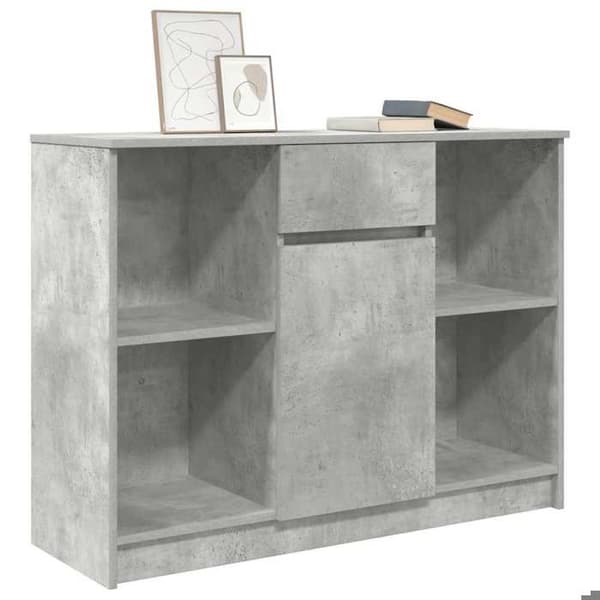 Maison Exclusive - Buffet med grå beton skuffe 101x35x76 cm ingeniørtræ