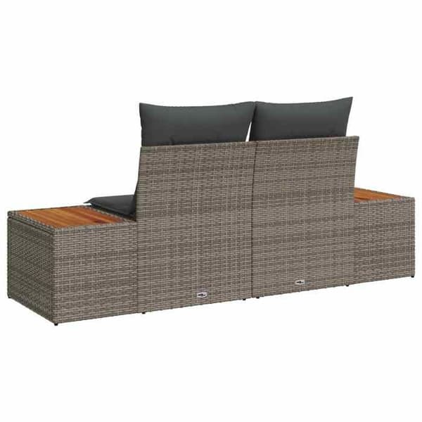 Trädgårdsoffan - EXKLUSIVT HEM - 2 platser 184 x 62 x 85 cm - Grå - Polyrotting - Stålram Grå