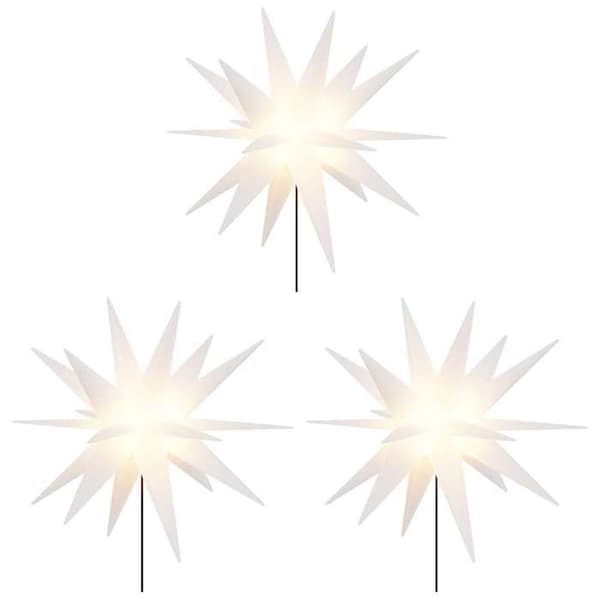 Maison Exclusive - Julbelysning med pinnar 3 st LED vikbar vit 57 cm
