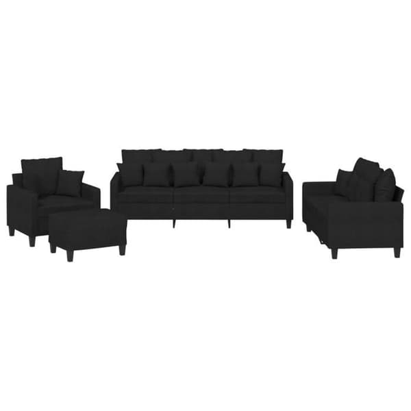 Maison Exclusive - Sæt af 4 sofaer med sorte stofpuder