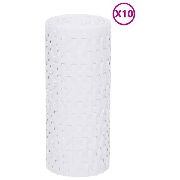 Maison Exclusive - Balkongskärmar 10 st vit 255x19 cm flätad plast Vit