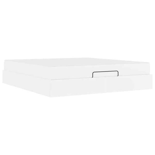 Maison Exclusive - Sängram med madrass Annan 2 delar Vit PVC