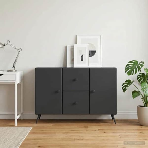 Maison Exclusive - Buffet med skuffe Sort 89 x 34,5 x 60 cm Ingeniørtræ