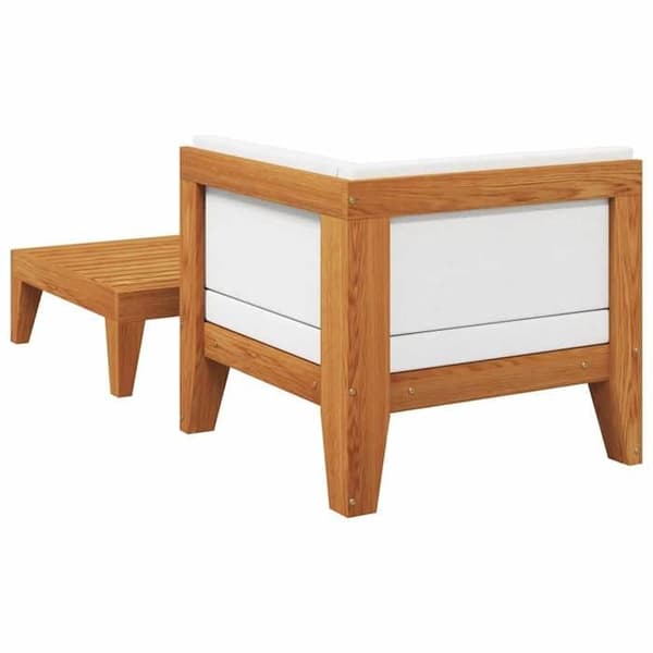 Maison Exclusive - Havegruppe 2 stk med puder i solid akacietræ Bruten vit (kuddar)