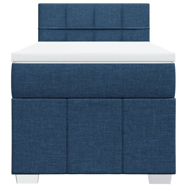 Maison Exclusive - Sengestel med springmadras Blå 90x200 cm Stof