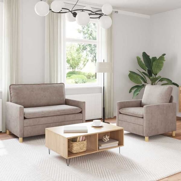 Maison Exclusive - 2 kpl sohvasetti, beige polyesteri beige