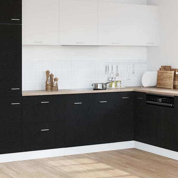 Underskab til vask - EKSKLUSIV HUS - Sort eg - 80x46x81,5 cm - Ingeniørtræ - Stor kapacitet, vægmontering