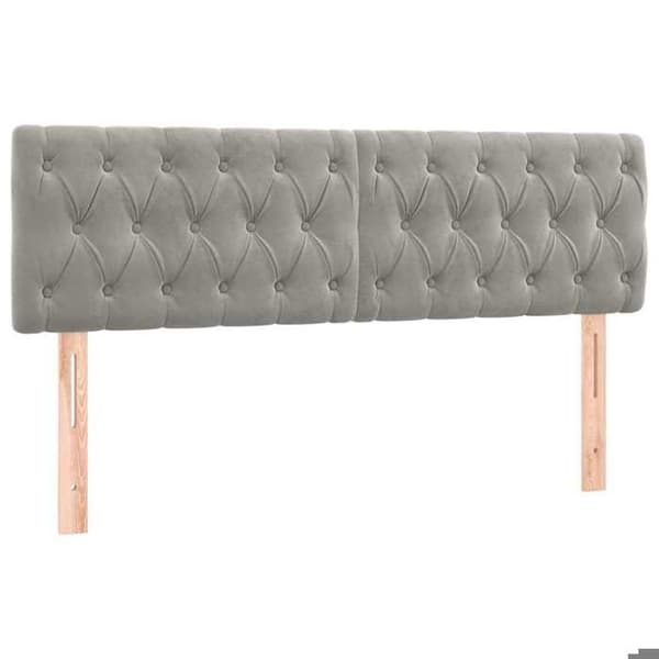 Maison Exclusive - Ljust grå sänggavel 160x7x78/88 cm Sammet