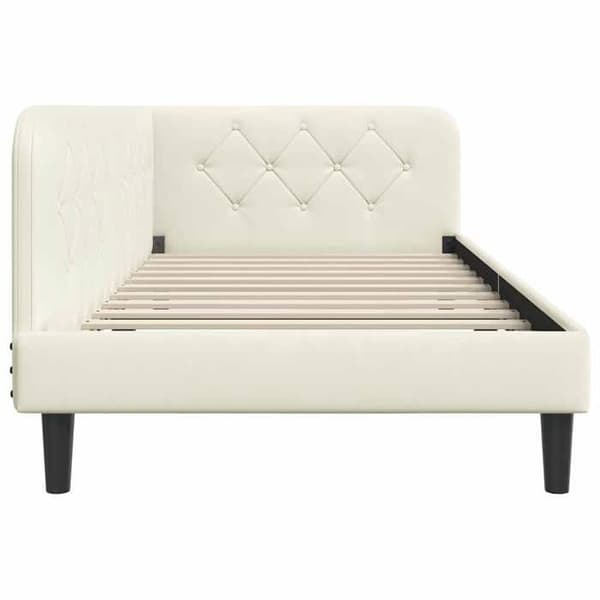 Maison Exclusive - Hörnsängram Creme 90 x 200 cm Sammet Grädde