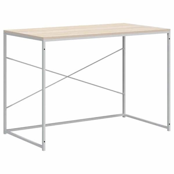 Maison Exclusive - Hvid egetræ computerbord 110x60x70 cm Ingeniørtræ