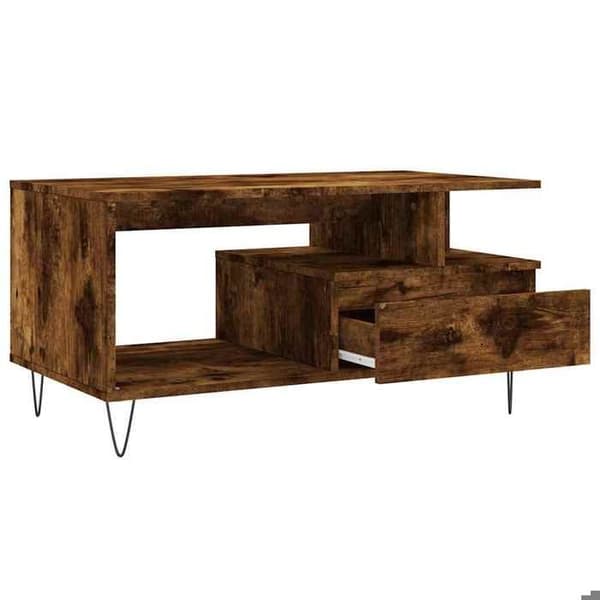 Maison Exclusive - Sofabord Røget eg 90x49x45 cm Ingeniørtræ
