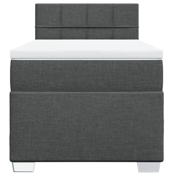 Maison Exclusive - Sengebund med lameller og mørkegrå madras 100x200cm Stof