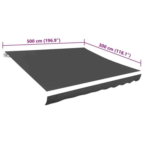 Maison Exclusive - Ersättningstyg för grått markis 500x300 cm polyester antracit