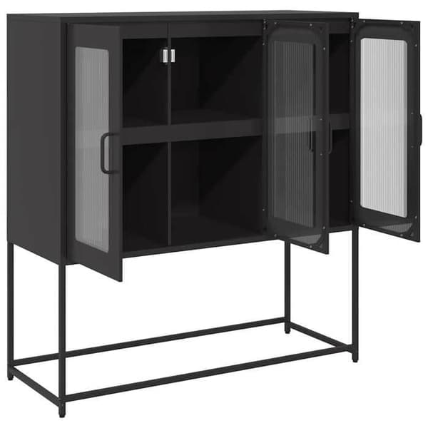 Maison Exclusive - Buffet sort 100,5x39x107 cm koldvalset stål