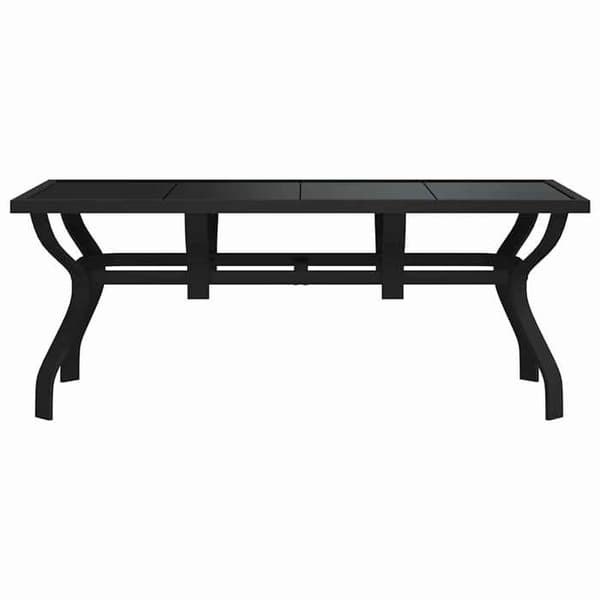 Maison Exclusive - Havebord Sort 180x80x70 cm Stål og glas Svart
