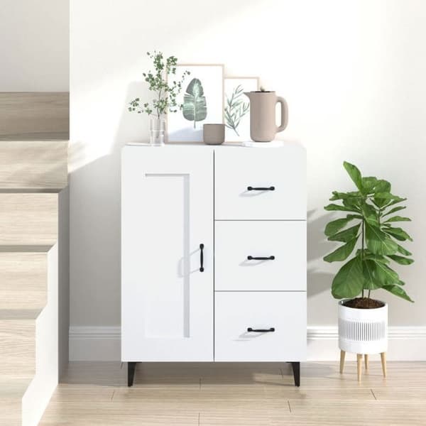 Maison Exclusive - Buffet Hvid 69,5x34x90 cm Ingeniørtræ