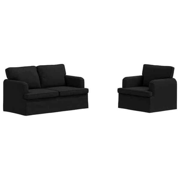 Maison Exclusive - 2-delars soffgrupp i svart tyg
