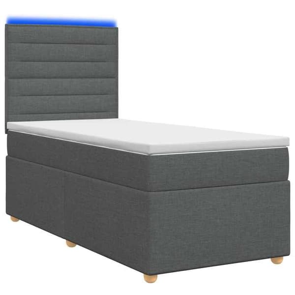 Maison Exclusive - Boxspring säng med madrass Mörkgrå 100 x 200 cm Tyg