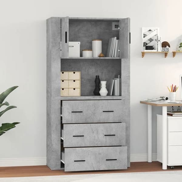 Maison Exclusive - Buffé hög Grå betong Ingenjörsträ