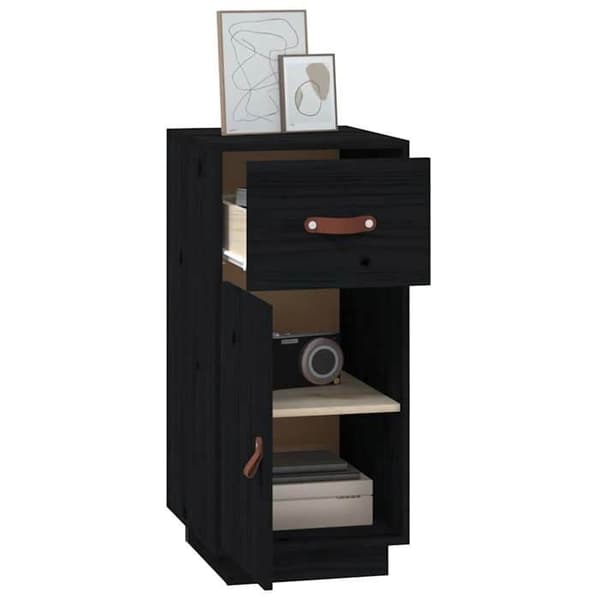 Maison Exclusive - Buffet Sort 34x40x75 cm Massivt fyrretræ