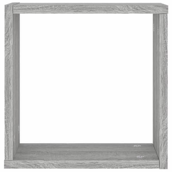 Væghylder - EKSKLUSIV HUS - Cube 2 stk - Sonoma grå - 30x15x30 cm - Spånplader sonoma grå