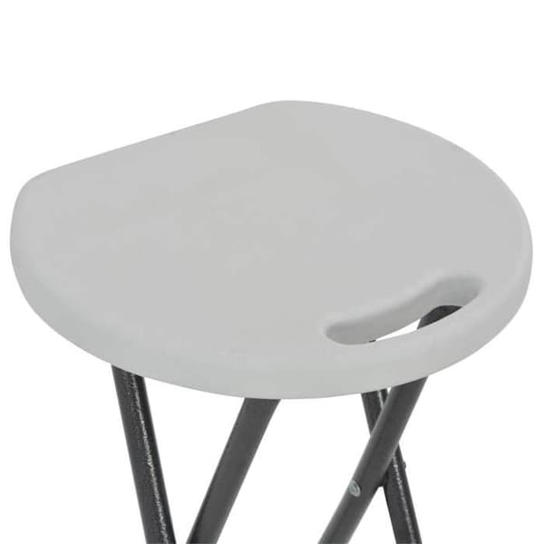 Maison Exclusive - Fällbara barstolar set om 2 PEHD och stål Vit