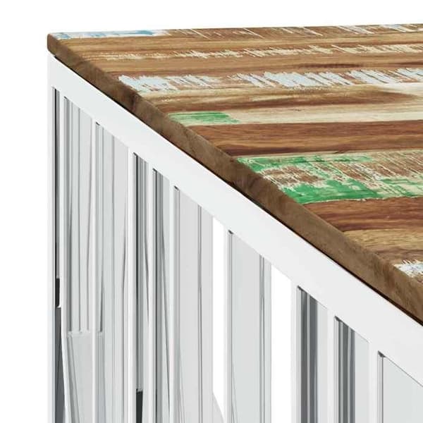 Maison Exclusive - Silverfärgad soffbord i rostfritt stål/återvunnet massivt trä