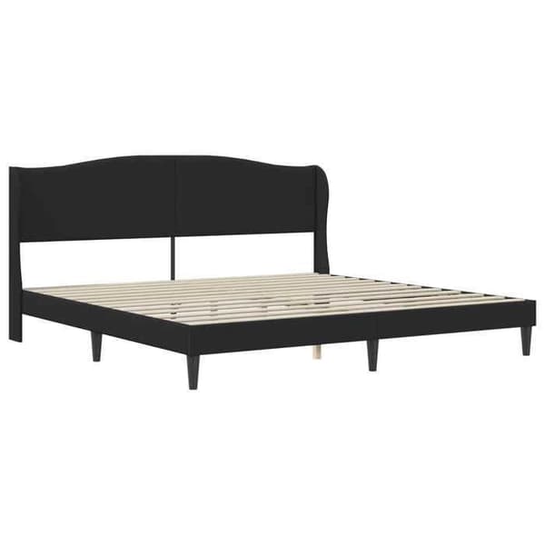 Maison Exclusive - Sengestel med hovedgærde Sort 180 x 200 cm Syntetisk læder