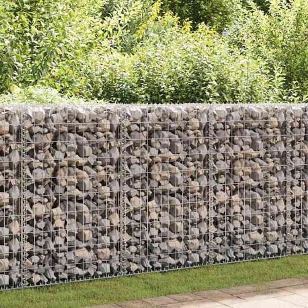 Maison Exclusive - Gabionvägg med galvaniserade stålskydd 100x20x100 cm