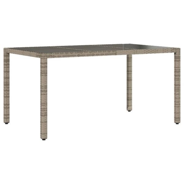 Maison Exclusive - Trädgårdsset med matbord och kuddar 5 delar grå rotting glas