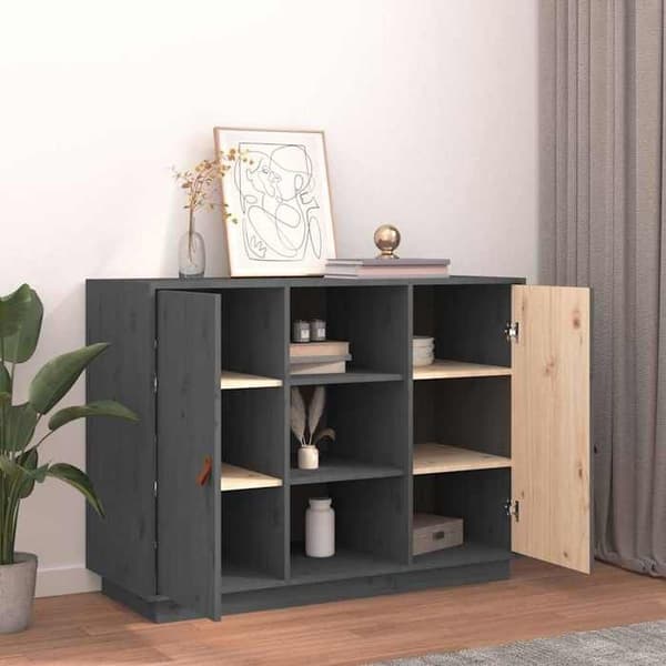Maison Exclusive - Harmaa buffet 100x40x75 cm Massiivipuu mänty
