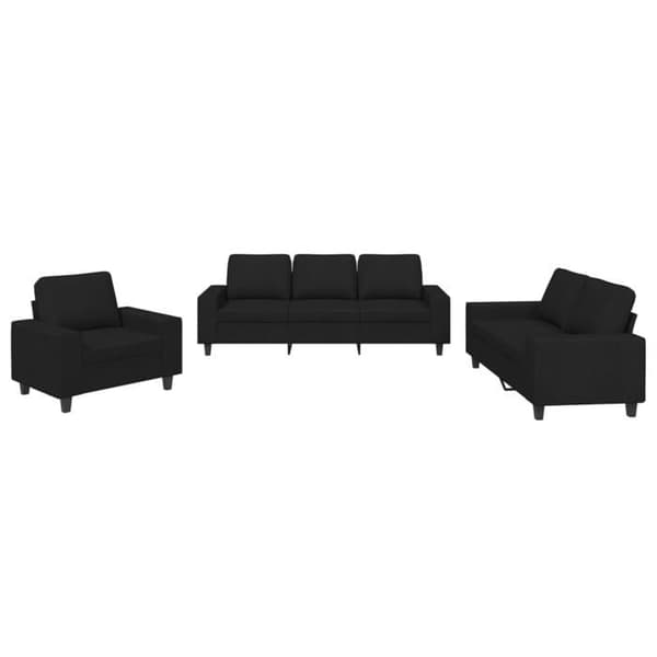 Maison Exclusive - 3-delars soffgrupp svart tyg